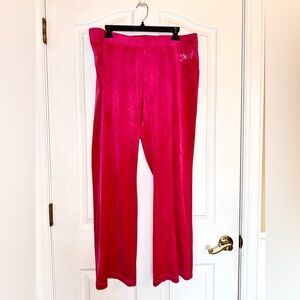 Juicy Couture Women’s Y2K Fuchsia Velour Hot Pink Tack Pants Size XL